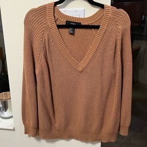 V neck long sleeve sweater